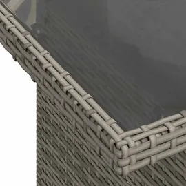 vidaXL 9-teiliges Gartensofa-Set mit Kissen, grau, Polyrattan