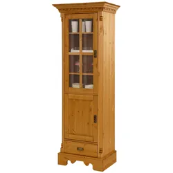 Vitrine HOME AFFAIRE "Milan", beige (natur), B:72cm H:199cm T:47cm, Massivholz, Schränke, Höhe 199 cm