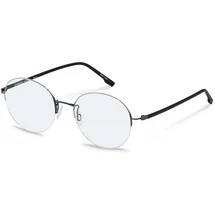 Rodenstock R7145 Unisex-Brille inkl. Gläser Vollrand Rund Metall-Gestell 51/19/140, schwarz