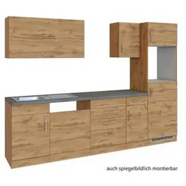 Held Möbel Küchenzeile Sorrento 270 cm Wotaneiche-Wotaneiche ohne E-Geräte