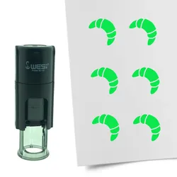 CombiCraft Selbstfärbender Stempel 'Croissant' in der Farbe Grün, Ø10mm