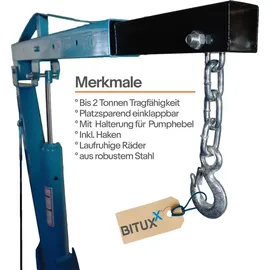 BITUXX Werkstatt Hebekran 2000 kg Stahl
