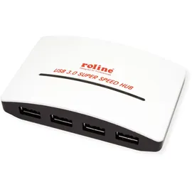 Roline USB 3.2 Gen 1 Hub Black and White", 4 Ports, mit Netzteil