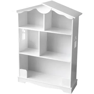 Leomark Regal für Spielzeug - White - Holzregal, Aufbewahrungsregal für Kinder, Spielzeugregal, Kinderregal, Weiß Organizer, Puppenhaus, Höhe: 101 cm