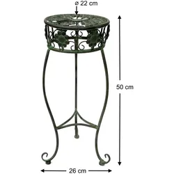 DanDiBo Blumenhocker Metall Grün Rund 50 cm Blumenständer 96008 S Blumensäule Modern Pflanzenständer Pflanzenhocker Vintage