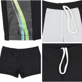 Aquarti Badehose Jungen Schwimmhose Schwarz/Grün 164