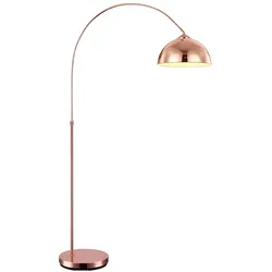 LED Bogen Steh Lampe Stand Leuchte Kupfer-Farbe Beleuchtung Fußtrittschalter Höhenverstellbar Wohn- Schlaf- Ess- Zimmer