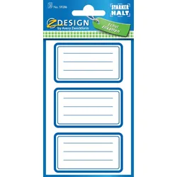 Z-Design Buchetikett Papier 76x120mm 3 Bogen Motiv Rahmen blau Packung mit 10 Stück