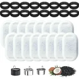 Katzenbrunnen Filter, 32 Stück Filter Katzenbrunnen,Ersatzfilter für Trinkbrunnen, Filter für Katzenbrunnen, Katzen Trinkbrunnen Filter 3.2L /2L,16 Stück Kohlefilter,16 Stück Schaumfilter