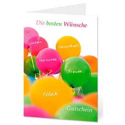 LUMA Gutschein Luftballons mit Innentext DIN B6