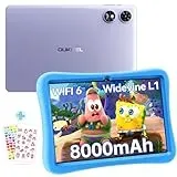 OUKITEL OT6 Kinder Tablet 10 Zoll mit WiFi-6, 16GB RAM + 64GB ROM Android 13 Tablet Kids 8000mAh Akku Tablet für Kinder mit Tragbarem Griff und Sturzsicherer Hülle BT5.0/TÜV/Widevine L1 Violett