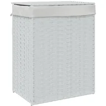 vidaXL Wäschekorb mit Deckel Weiß 46x33x60 cm Poly Rattan