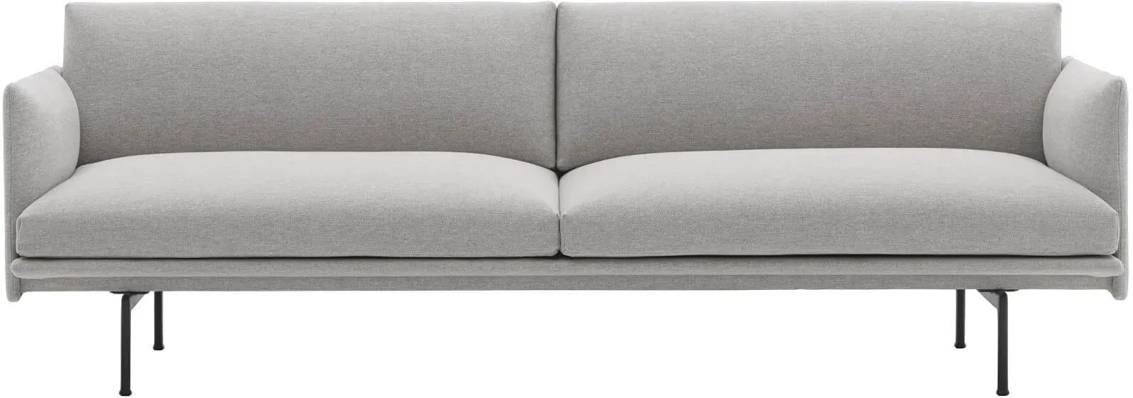 Muuto Outline Sofa 3-Sitzer, clay 12 / schwarz