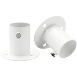 Poolleiterhalterungen aus Edelstahl, Deckflansche, für oberirdische Poolleiter, 3,8 cm, auch für Handläufe, Schrankstangenflansch (2 Stück)