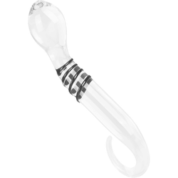 Design-Glasdildo, 17 cm, transparent | schwarz