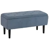 MC Star Sitzbank mit Stauraum, Bettbank, Polsterbank mit Klappdeckel, Truhenbank (für Wohnzimmer, Schlafzimmer, Blau, 95 x 38 x 45 cm) blau