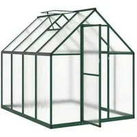VidaXL Gewächshaus mit Fundamentrahmen Grün 224x169x195 cm Aluminimum