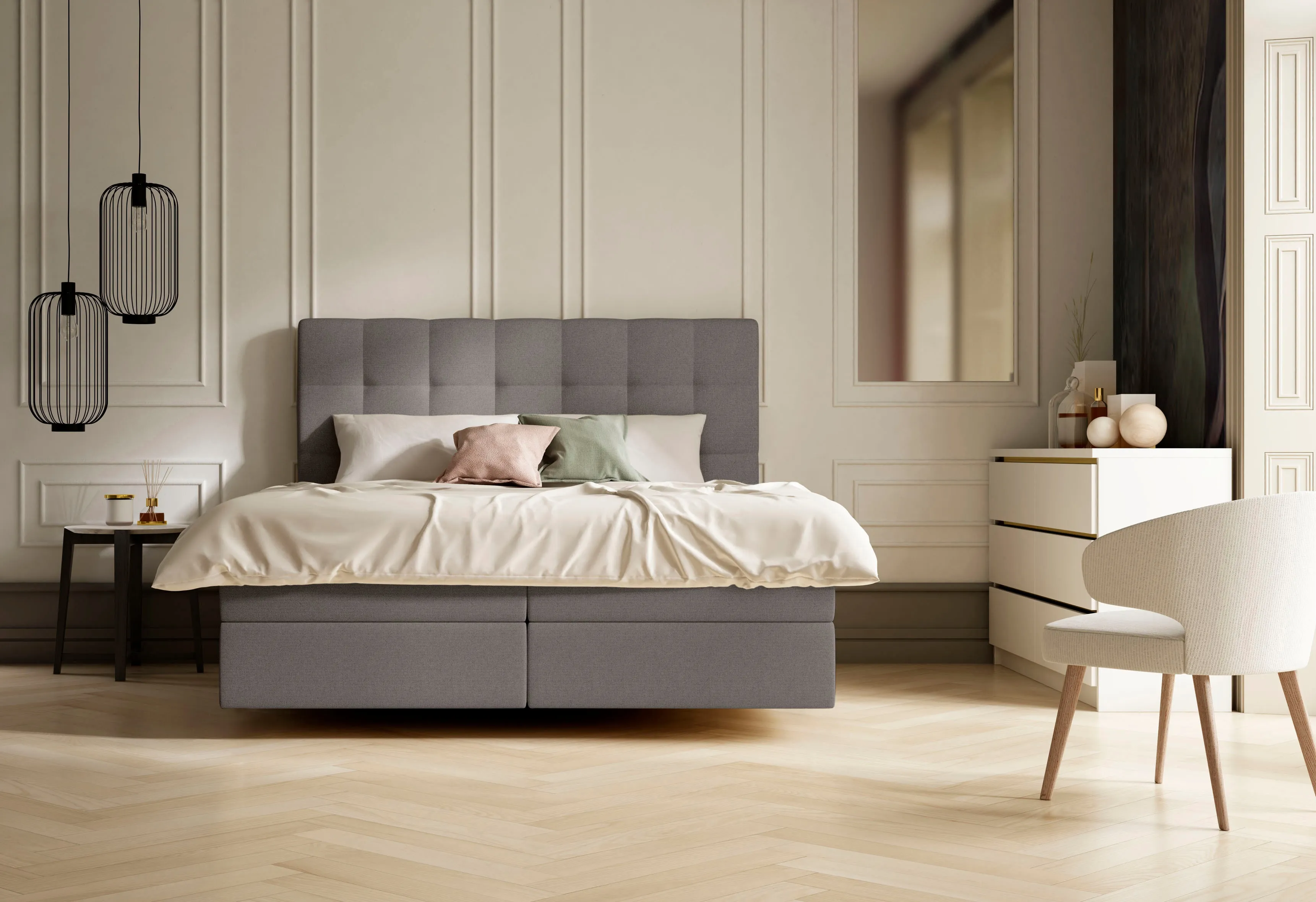 Schlaraffia Boxspringbett »Aida«, mit GELTEX® Next Topper und 7-Zonen-Tonnentaschen-Federkernmatratze Schlaraffia steel