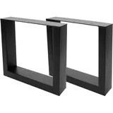 Mendler Tischbein HWC-H33, für Couchtisch Sitzbank Tischgestell Tischkufe, Industrial 37x40cm ~ schwarz