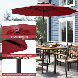 Costway Sonnenschirm Ø 250 cm Rot