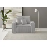 OTTO home Loveseat FINNLEY Cord 120 x 85 x 86 cm Grau inkl. Zierkissen