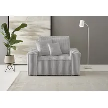 OTTO home Loveseat FINNLEY Cord 120 x 85 x 86 cm Grau inkl. Zierkissen