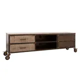 MASSIVMOEBEL24.DE TV-Board Mango 190x40x60 braun lackeirt HEAVY INDUSTRY #231 - 2 Jahre Gewährleistung - mind. 14 Tage Rückgaberecht - Braun