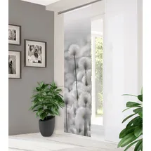 home in green "DOLCIA" Gr. 1, grau, B:60cm H:245cm, Polyester, Gardinen, DIGITALBEDRUCKT, BAMBUSOPTIK RECYCELT