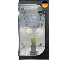 Bloomstar by Crescience Growzelt 80 x 80 x 160 cm Anbauzelt, Metall-Strangel, Hochreflektierendes 600 D anzuchtzelt Zelt