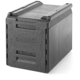 HENDI Thermo Catering Container, mit 5 Einschüben für GN-Behältern mit einem Abstand von 65mm, Thermo frontlader, 66L, 600x400x(H) 490mm, Polypropylen