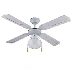 Deckenventilator 4 Flügel 1 Licht D.105 cm 50w Farbe WEISS DA54012