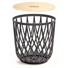Prosperplast Uniqubo Multifunktionskörbe 35/ 55L Multifunktionaler Korbset (mit Holzdeckel) - Anthracite - One Size
