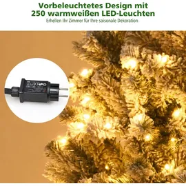 Costway Künstlicher Weihnachtsbaum mit Warmweißen Led-Leuchten 180cm