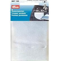 Prym 967135 Hosentaschen halb CO (bügeln) 14 x 17 cm weiß