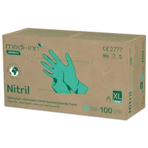 Body Products Medi-Inn GREEN Nitril Einmalhandschuhe, grün, biologisch abbaubar XL / 100 Stück