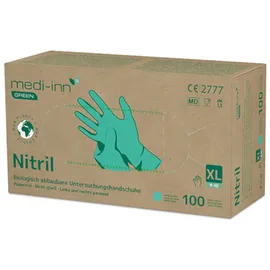 Body Products Medi-Inn GREEN Nitril Einmalhandschuhe, grün, biologisch abbaubar XL / 100 Stück