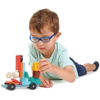 Tender Leaf Toys Bauklötze Magblocs – Fahrzeug 14-teilig