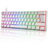 UK Layout 60% Mechanische Gaming-Tastatur Typ C verkabelt 62 Tasten LED-beleuchtete USB-wasserdichte Tastatur 14 Chroma RGB-Hintergrundbeleuchtung Anti-Ghosting-Tasten für Computer/PC/ Lapto /MAC