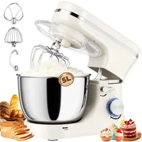 GUIVACI Küchenmaschine 5L – Knetmaschine mit 1000W, 8+ P Geschwindigkeiten, 3 Rührwerkzeuge, Spritzschutz, Teigschaber & Eiertrenner, für Brot & Kuchen