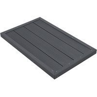 [en.casa] WPC Bodenplatte Nürtingen für Solardusche 101 x 63 x 6 cm Bodenelement für Gartendusche rutschfest Unterlage für Poolleiter Dunkelgrau