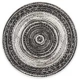 DomDeco Teppich In- und Outdoor-Teppich Rund Vortex 120x120cm für Innen und Außen schwarz