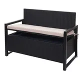 Mendler HWC-F39 2er Sitzbank 120 x 60 x 85 cm Beige