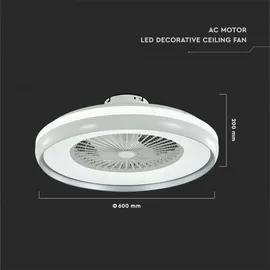 V-Tac Deckenventilator 60 cm Silber