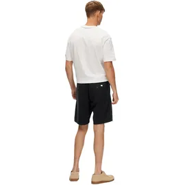 Selected Herren Chino Shorts SLHREGULAR-BRODY LINEN Regular Fit Regular Fit 16087638 Schwarz Normaler Bund Reißverschluss M