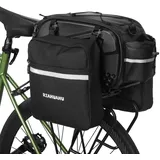 Lixada Fahrrad-Rücksitztasche, Fahrrad-Kofferraumtasche, Multifunction Wasserdichter Fahrradträger, Rücksitztasche mit Seitentasche