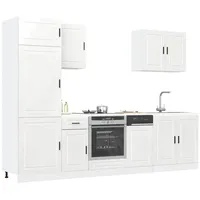 VidaXL 7-tlg. Küchenschrank-Set Porto Hochglanz-Weiß Holzwerkstoff