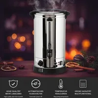 Melko Einkochautomat mit Zapfhahn Glühweinkocher Edelstahl 2500 W, Inkl. Überhitzungsschutz und Überwachungsleuchten silberfarben