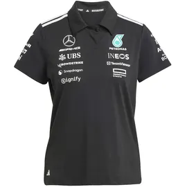 adidas Damen Mercedes - AMG Petronas FORMULA ONE Team Kurzarm-poloshirt Black / White - L