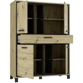 Forte Highboard 120,4 x 161 x 41,5 cm Schwarz