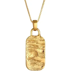 KUZZOI Marke Military Platte Gehämmert 925 Silber goldfarben Herren 